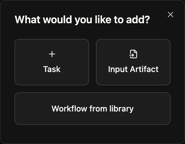 Right-click on the canvas to choose what to add